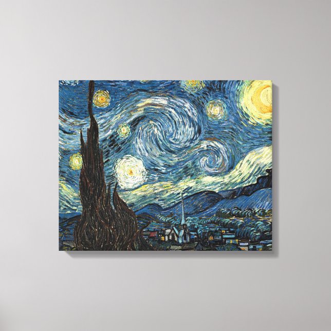 The Starry Night / by  Vincent van Gogh / Canvas Print (Front)