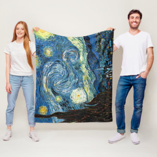 The Starry Night by Vincent Van Gogh Fleece Blanket