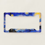 The Starry Night by Vincent Van Gogh Licence Plate Frame<br><div class="desc">Vincent Van Gogh The Starry Night. This is an old masterpiece from the dutch master painter Vincent Van Gogh.This fine art landscape painting has beautiful,  vibrant,  saturated colour. Vincent Van Gogh was a dutch post impressionist painter. This image is in the public domain</div>