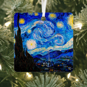 The Starry Night by Vincent Van Gogh Metal Tree Decoration