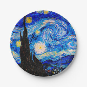 The Starry Night by Vincent Van Gogh Paper Plate
