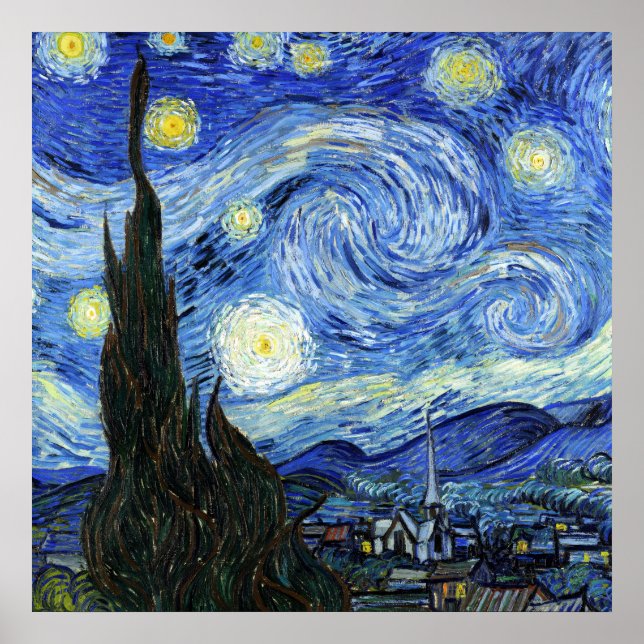 The Starry Night by Vincent Van Gogh  Poster (Front)