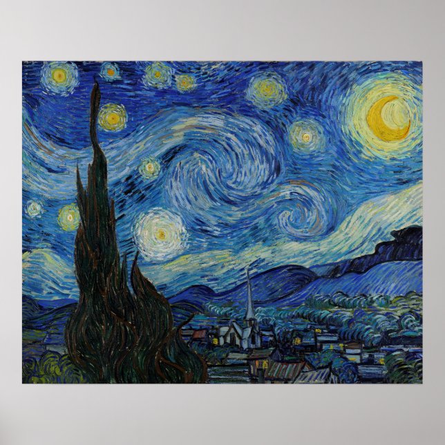 The Starry Night by Vincent van Gogh Poster (Front)