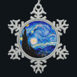 The Starry Night by Vincent Van Gogh Snowflake Pewter Christmas Ornament<br><div class="desc">Vincent Van Gogh The Starry Night. This is an old masterpiece from the dutch master painter Vincent Van Gogh.This fine art landscape painting has beautiful,  vibrant,  saturated colour. Vincent Van Gogh was a dutch post impressionist painter. This image is in the public domain</div>