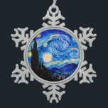 The Starry Night by Vincent Van Gogh Snowflake Pewter Christmas Ornament<br><div class="desc">Vincent Van Gogh The Starry Night. This is an old masterpiece from the dutch master painter Vincent Van Gogh.This fine art landscape painting has beautiful,  vibrant,  saturated colour. Vincent Van Gogh was a dutch post impressionist painter. This image is in the public domain</div>
