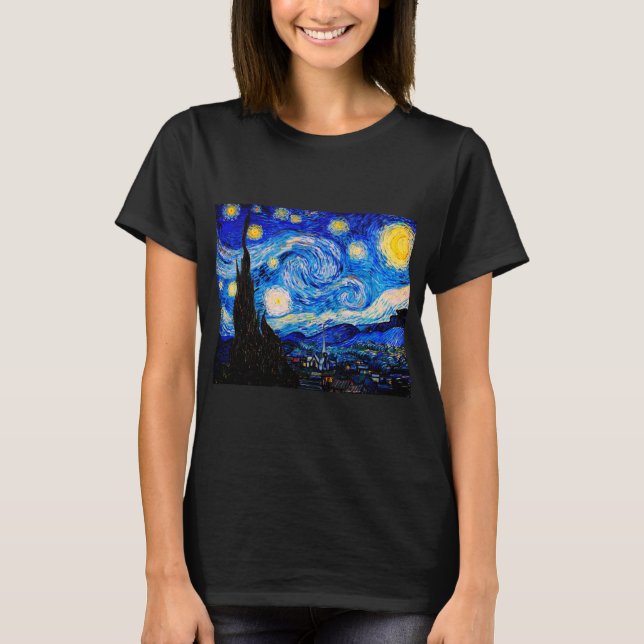 The Starry Night by Vincent Van Gogh T-Shirt (Front)
