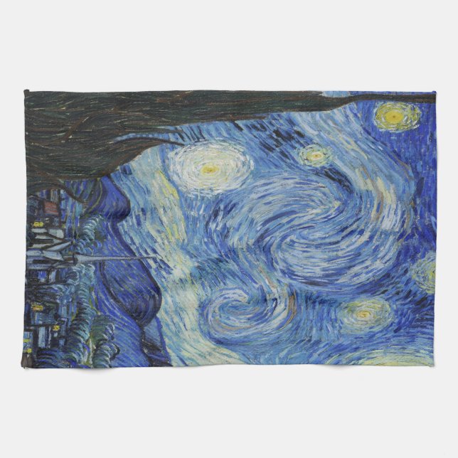 The Starry Night by Vincent Van Gogh Tea Towel (Horizontal)