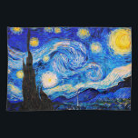 The Starry Night by Vincent Van Gogh Tea Towel<br><div class="desc">Vincent Van Gogh The Starry Night. This is an old masterpiece from the dutch master painter Vincent Van Gogh.This fine art landscape painting has beautiful,  vibrant,  saturated colour. Vincent Van Gogh was a dutch post impressionist painter. This image is in the public domain</div>