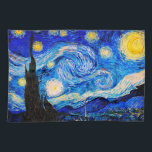 The Starry Night by Vincent Van Gogh Tea Towel<br><div class="desc">Vincent Van Gogh The Starry Night. This is an old masterpiece from the dutch master painter Vincent Van Gogh.This fine art landscape painting has beautiful,  vibrant,  saturated colour. Vincent Van Gogh was a dutch post impressionist painter. This image is in the public domain</div>