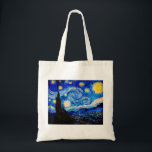 The Starry Night by Vincent Van Gogh Tote Bag<br><div class="desc">Vincent Van Gogh The Starry Night. This is an old masterpiece from the dutch master painter Vincent Van Gogh.This fine art landscape painting has beautiful,  vibrant,  saturated colour. Vincent Van Gogh was a dutch post impressionist painter. This image is in the public domain</div>
