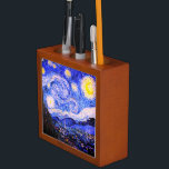 The Starry Night Desk Organiser<br><div class="desc">Oil painting by the Dutch master Vincent Van Gogh(1853-1890) Probably his most famous painting, Van Gogh painted 'The Starry Night' in 1889 from memory while in an asylum in France where he checked himself in for depression.The scene depicts the view from his bedroom window. In the painting there is the...</div>