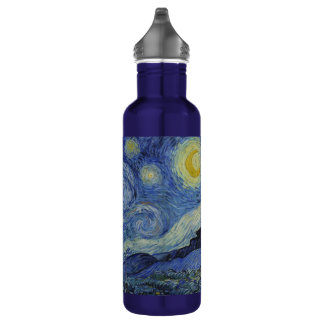 The Starry Night, oil painting, Vincent Van Gogh 710 Ml Water Bottle