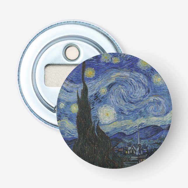 The Starry Night, oil painting, Vincent Van Gogh Bottle Opener (Front)