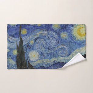 The Starry Night, oil painting, Vincent Van Gogh Hand Towel