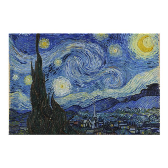 The Starry Night, oil painting, Vincent Van Gogh Photo Print (Front)