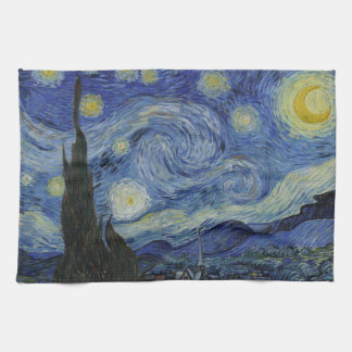 The Starry Night, oil painting, Vincent Van Gogh Tea Towel