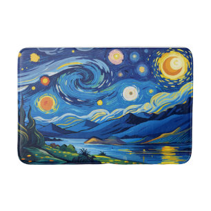 The Starry Night Over Calm Ocean Bath Mat