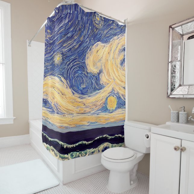 The Starry Night Shower Curtain (In Situ)