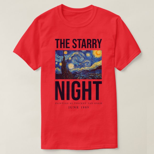 The Starry Night Tee Shirts, Cool Vincent Van Gogh (Design Front)