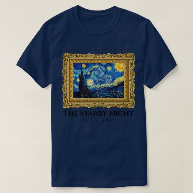 The Starry Night Tee Shirts, Cool Vincent Van Gogh (Design Front)