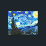 The Starry Night | Van Gogh | Canvas Print<br><div class="desc">The Starry Night is an oil-on-canvas painting by the Dutch Post-Impressionist painter Vincent van Gogh. Painted in June 1889,  it depicts the view from the east-facing window of his asylum room at Saint-Rémy-de-Provence,  just before sunrise,  with the addition of an imaginary village.</div>