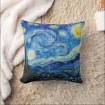 The Starry Night | Van Gogh | Cushion<br><div class="desc">The Starry Night is an oil-on-canvas painting by the Dutch Post-Impressionist painter Vincent van Gogh. Painted in June 1889,  it depicts the view from the east-facing window of his asylum room at Saint-Rémy-de-Provence,  just before sunrise,  with the addition of an imaginary village.</div>