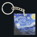 The Starry Night Van Gogh Key Ring<br><div class="desc">Oil painting by the Dutch master Vincent Van Gogh(1853-1890) Probably his most famous painting, Van Gogh painted 'The Starry Night' in 1889 from memory while in an asylum in France where he checked himself in for depression.The scene depicts the view from his bedroom window. In the painting there is the...</div>