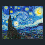 The Starry Night | Van Gogh | Photo Print<br><div class="desc">The Starry Night is an oil-on-canvas painting by the Dutch Post-Impressionist painter Vincent van Gogh. Painted in June 1889,  it depicts the view from the east-facing window of his asylum room at Saint-Rémy-de-Provence,  just before sunrise,  with the addition of an imaginary village.</div>