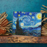The Starry Night | Van Gogh | Plaque<br><div class="desc">The Starry Night is an oil-on-canvas painting by the Dutch Post-Impressionist painter Vincent van Gogh. Painted in June 1889,  it depicts the view from the east-facing window of his asylum room at Saint-Rémy-de-Provence,  just before sunrise,  with the addition of an imaginary village.</div>