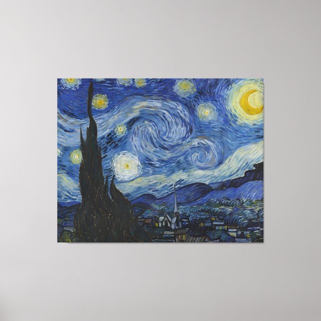 The Starry Night - Vincent Van Gogh Canvas Print (Front)
