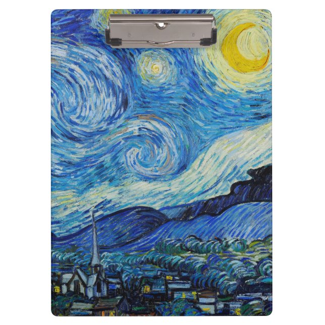 The Starry Night - Vincent Van Gogh Clipboard (Front)