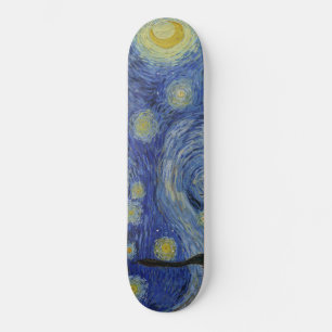 The Starry Night (Vincent van Gogh) (Famous Art) Skateboard