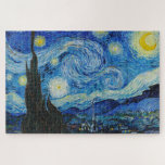 The Starry Night - Vincent Van Gogh Jigsaw Puzzle<br><div class="desc">View from the psychiatric hospital at Saint-Rémy-de-Provence (France),  just before sunrise,  with addition of an imaginary village. Oil on canvas (1889) by Dutch painter Vincent van Gogh.</div>