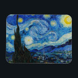 The Starry Night - Vincent Van Gogh Magnet<br><div class="desc">View from the psychiatric hospital at Saint-Rémy-de-Provence (France),  just before sunrise,  with addition of an imaginary village. Oil on canvas (1889) by Dutch painter Vincent van Gogh.</div>