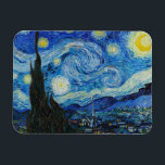 The Starry Night - Vincent Van Gogh Magnet<br><div class="desc">View from the psychiatric hospital at Saint-Rémy-de-Provence (France),  just before sunrise,  with addition of an imaginary village. Oil on canvas (1889) by Dutch painter Vincent van Gogh.</div>