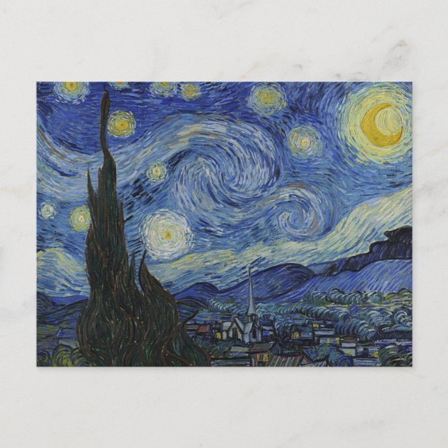 The Starry Night, Vincent Van Gogh, Postcards (Front)