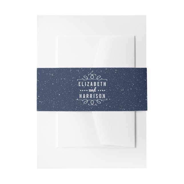 The Starry Night Wedding Collection Invitation Belly Band (Front Example)