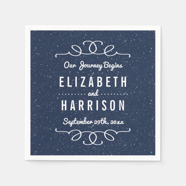The Starry Night Wedding Collection Napkin (Front)