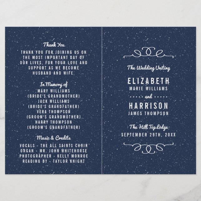 The Starry Night Wedding Collection - Program (Front)