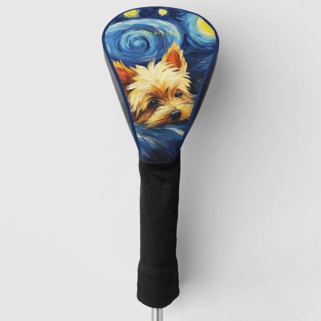 The starry night - Yorkshire Terrier Dog 003 - Qia Golf Head Cover (Front)