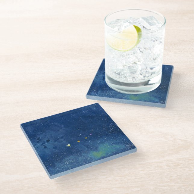 The starry sky glass coaster (Angled)