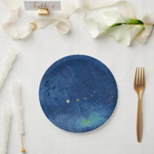  The starry sky illustration  Paper Plate