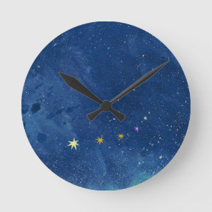 The starry sky illustration Round Clock