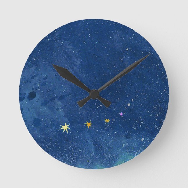 The starry sky illustration   Round Clock (Front)