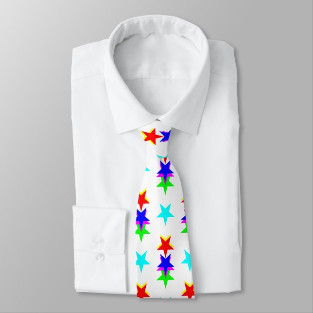 The Stars Align Colourful Fun Elegant Tie (Tied)