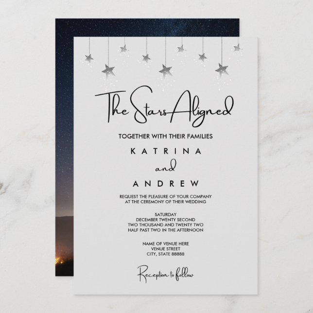 The Stars Aligned Wedding Invitation  (Front/Back)