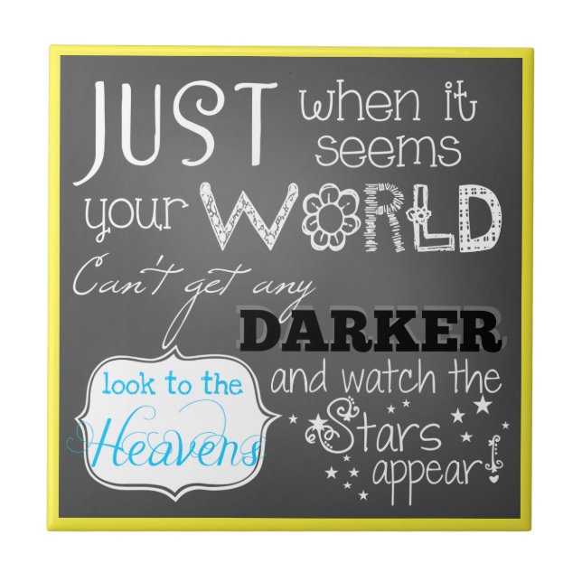 The Stars Appear Inspirational  CeramicTile Tile (Front)