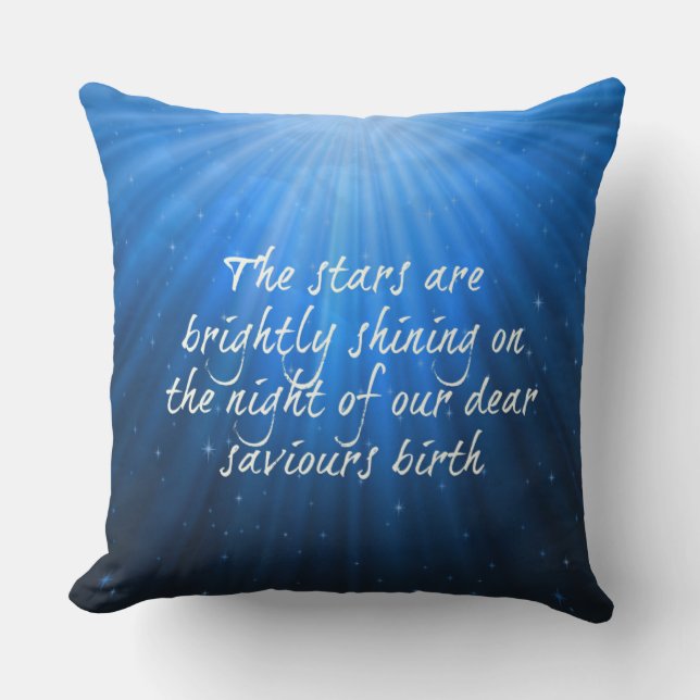 The Stars Shining Bright On The Dear Saviours Birt Cushion (Front)
