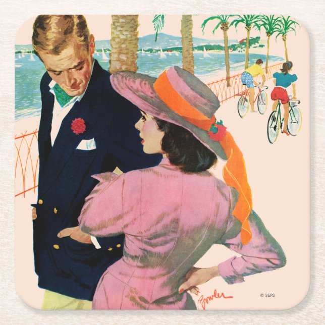 The Stategy of Love Square Paper Coaster (Front)