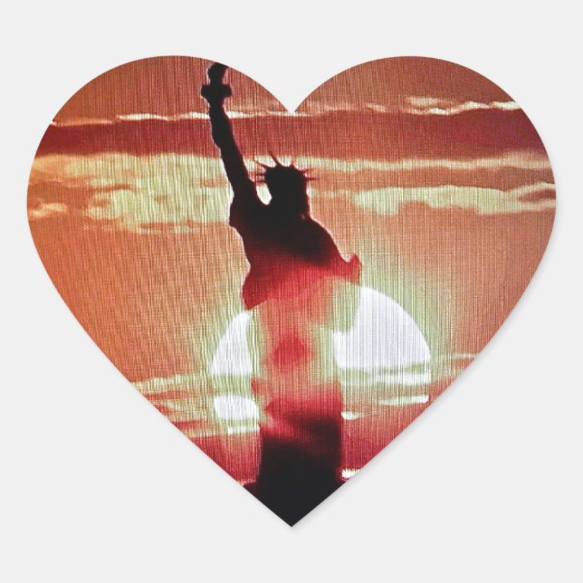 The Statue of Liberty. Heart Sticker (Front)